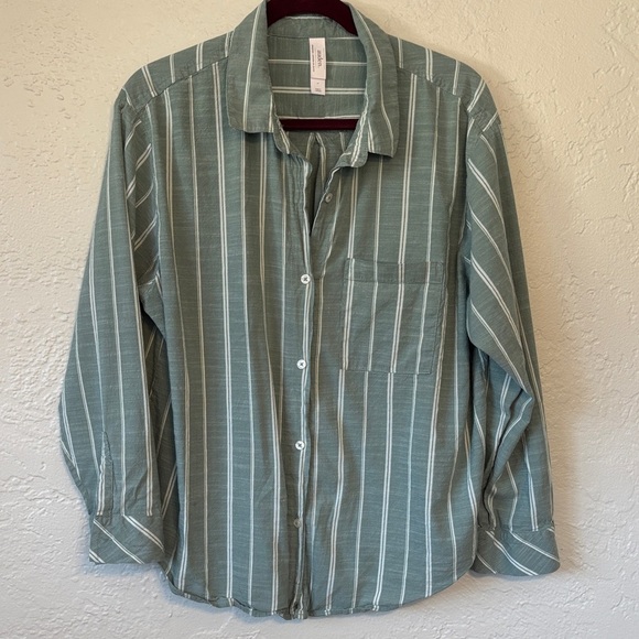 Auden Tops - Auden Striped Women’s Cotton Blend Pajama Top Sleep Shirt L